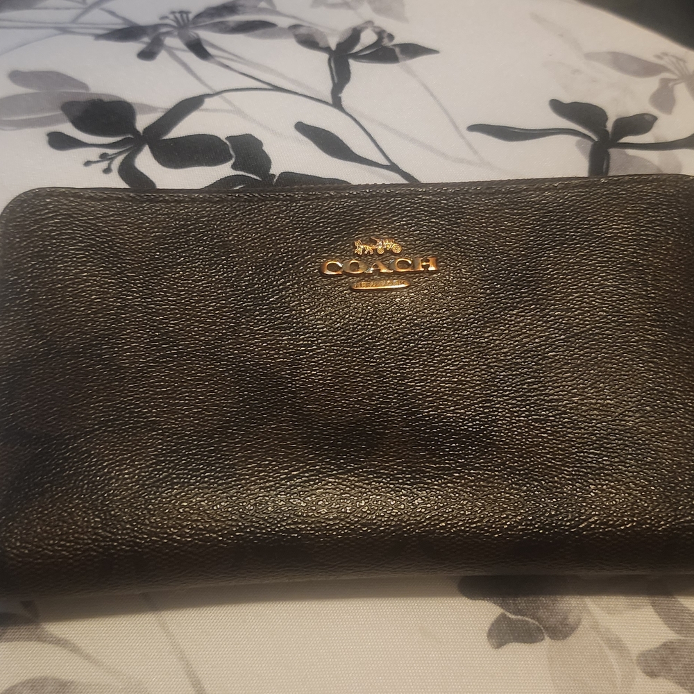 Coach Black Leather Women's Wallet/Wristlet